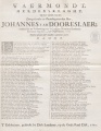 Waermondt. Herdersklaght, Op het vertrek van den Doorgeleerden en Roemhoogwaerden Heer, Johannes van Dooreslaer - 25 augustus 1710.jpg