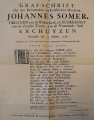 Graf-schrift, op den beroemden en konstryken muzikant, Johannes Somer.png