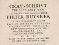 Grav-Schrivt ter uitvaart van Den Weled Groot Achtbaaren Heer Pieter Buyskes.jpg